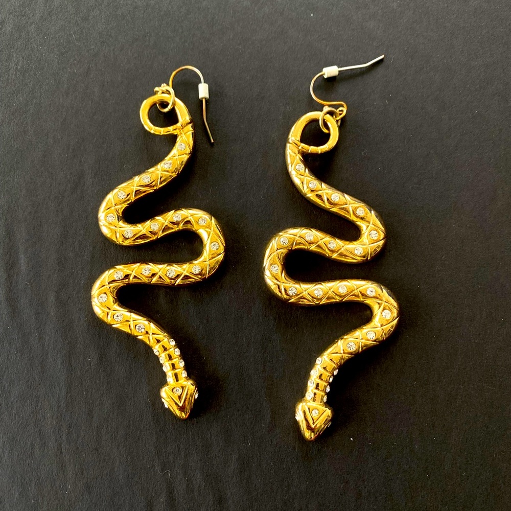 Gold Snake Earrings